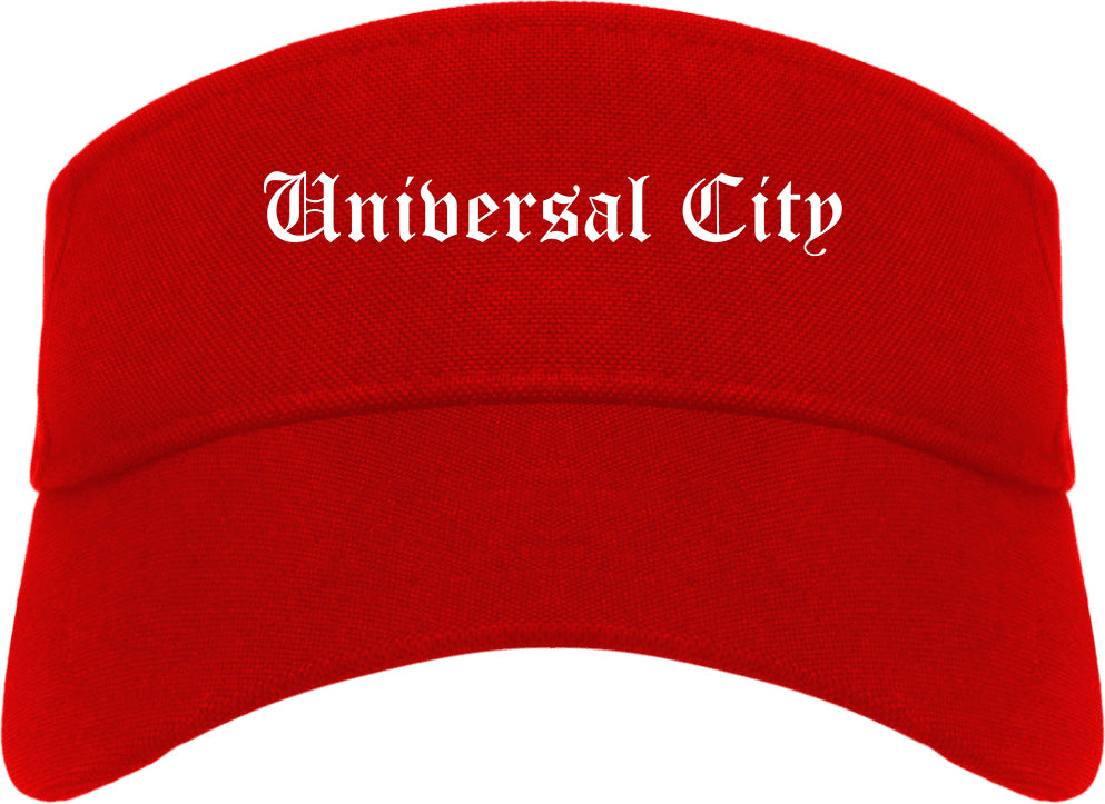 Universal City Texas TX Old English Mens Visor Cap Hat Red