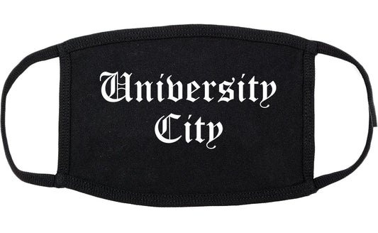 University City Missouri MO Old English Cotton Face Mask Black