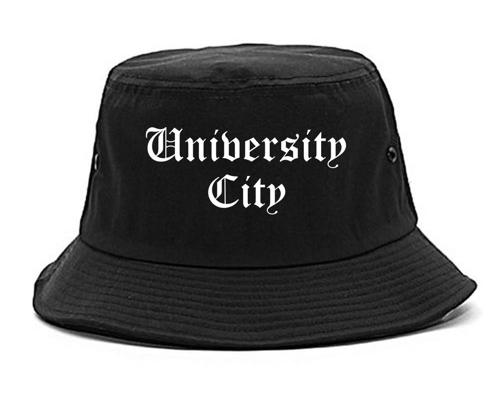 University City Missouri MO Old English Mens Bucket Hat Black