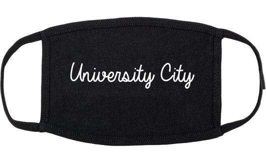 University City Missouri MO Script Cotton Face Mask Black