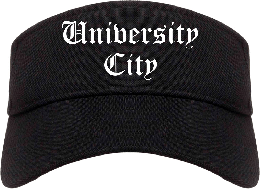 University City Missouri MO Old English Mens Visor Cap Hat Black
