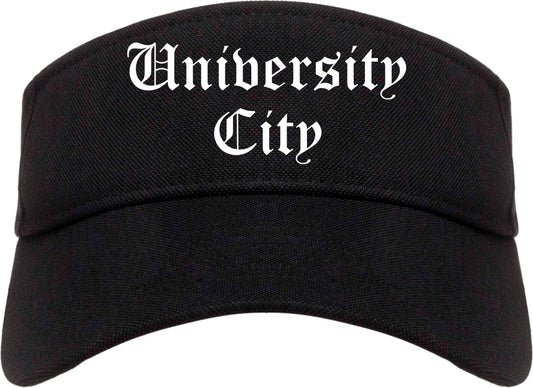University City Missouri MO Old English Mens Visor Cap Hat Black