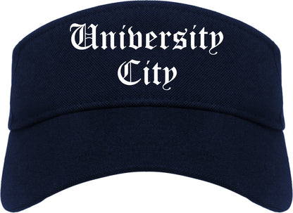 University City Missouri MO Old English Mens Visor Cap Hat Navy Blue