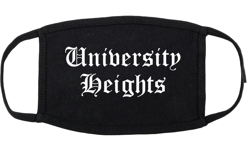 University Heights Ohio OH Old English Cotton Face Mask Black