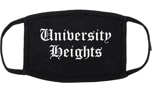 University Heights Ohio OH Old English Cotton Face Mask Black