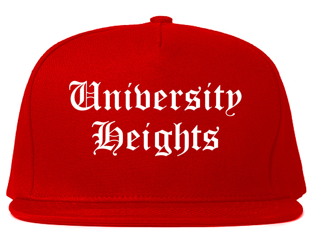 University Heights Ohio OH Old English Mens Snapback Hat Red