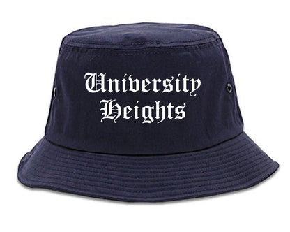 University Heights Ohio OH Old English Mens Bucket Hat Navy Blue