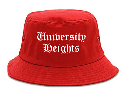 University Heights Ohio OH Old English Mens Bucket Hat Red