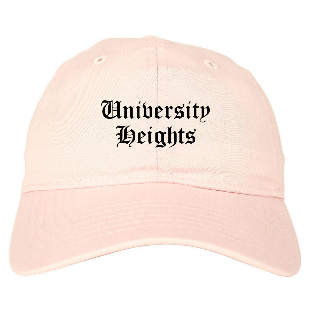University Heights Ohio OH Old English Mens Dad Hat Baseball Cap Pink