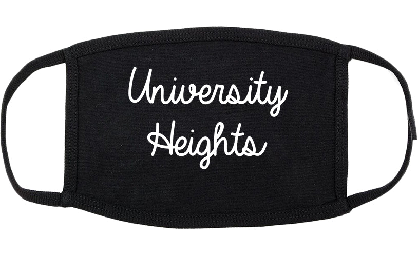 University Heights Ohio OH Script Cotton Face Mask Black