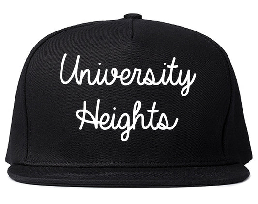 University Heights Ohio OH Script Mens Snapback Hat Black