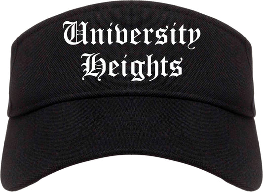 University Heights Ohio OH Old English Mens Visor Cap Hat Black