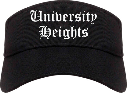 University Heights Ohio OH Old English Mens Visor Cap Hat Black