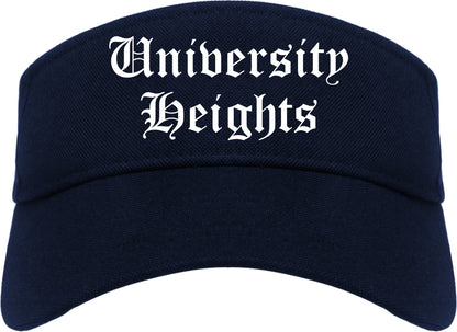 University Heights Ohio OH Old English Mens Visor Cap Hat Navy Blue