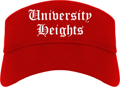University Heights Ohio OH Old English Mens Visor Cap Hat Red