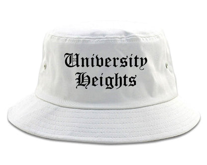 University Heights Ohio OH Old English Mens Bucket Hat White