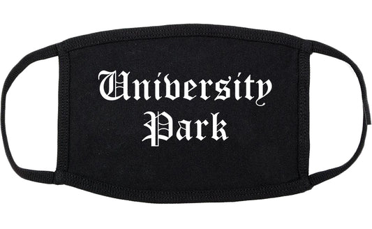 University Park Illinois IL Old English Cotton Face Mask Black