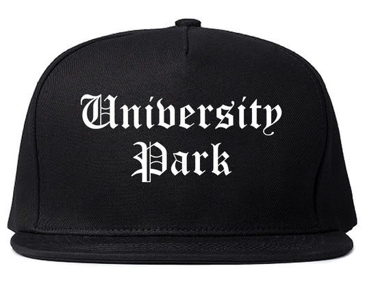 University Park Illinois IL Old English Mens Snapback Hat Black