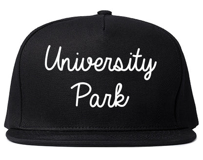 University Park Illinois IL Script Mens Snapback Hat Black