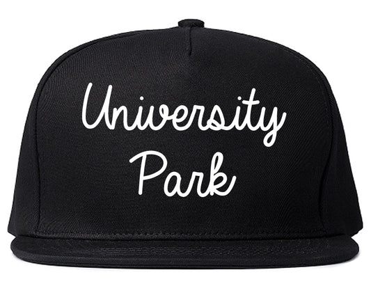 University Park Illinois IL Script Mens Snapback Hat Black