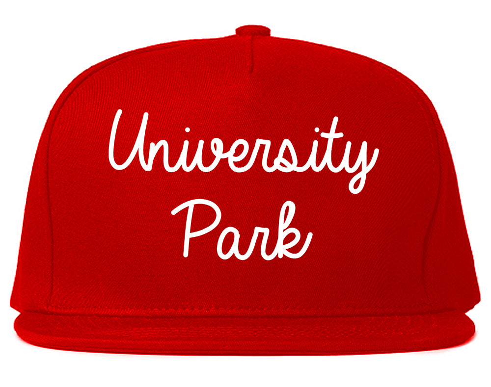 University Park Illinois IL Script Mens Snapback Hat Red