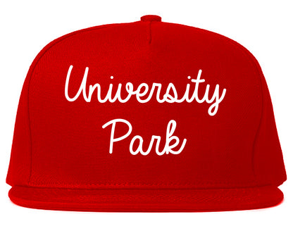 University Park Illinois IL Script Mens Snapback Hat Red