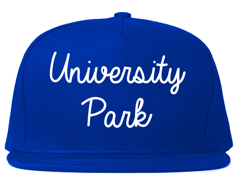 University Park Illinois IL Script Mens Snapback Hat Royal Blue