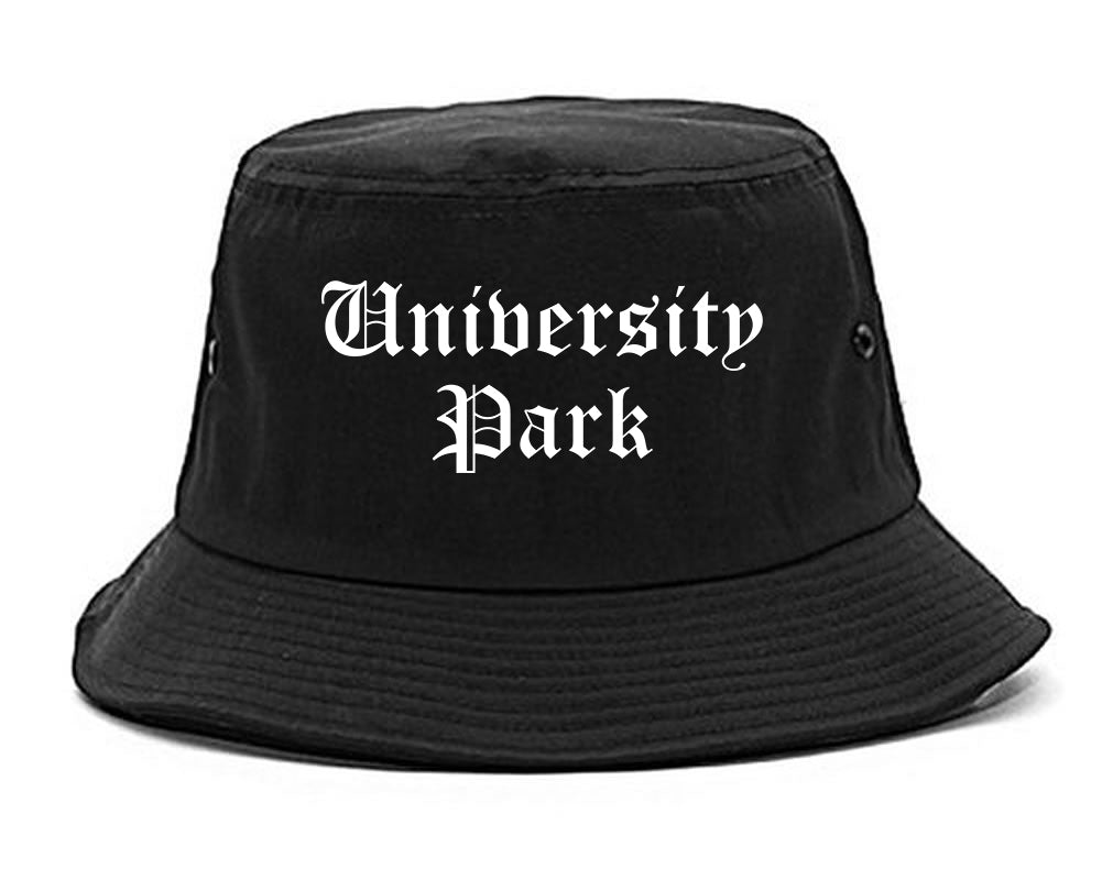 University Park Texas TX Old English Mens Bucket Hat Black