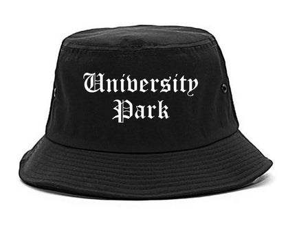 University Park Texas TX Old English Mens Bucket Hat Black