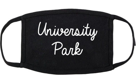 University Park Texas TX Script Cotton Face Mask Black