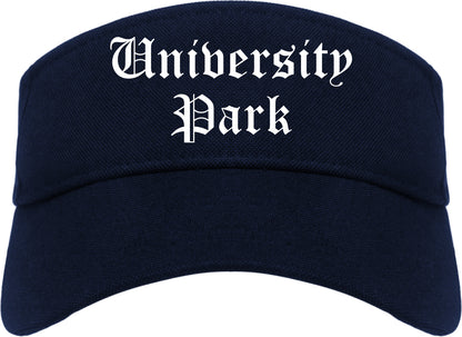 University Park Texas TX Old English Mens Visor Cap Hat Navy Blue