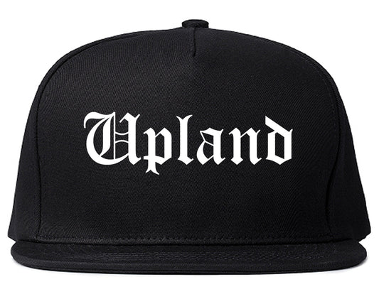 Upland California CA Old English Mens Snapback Hat Black