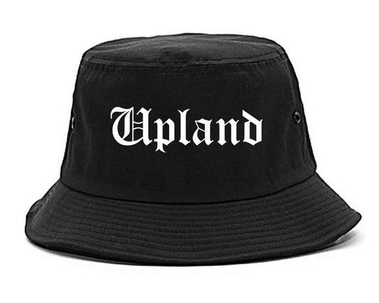 Upland California CA Old English Mens Bucket Hat Black