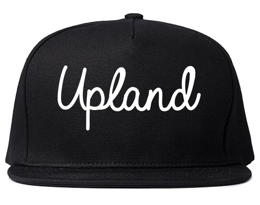 Upland California CA Script Mens Snapback Hat Black