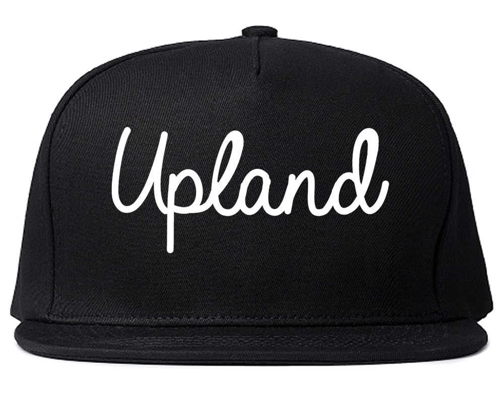 Upland California CA Script Mens Snapback Hat Black