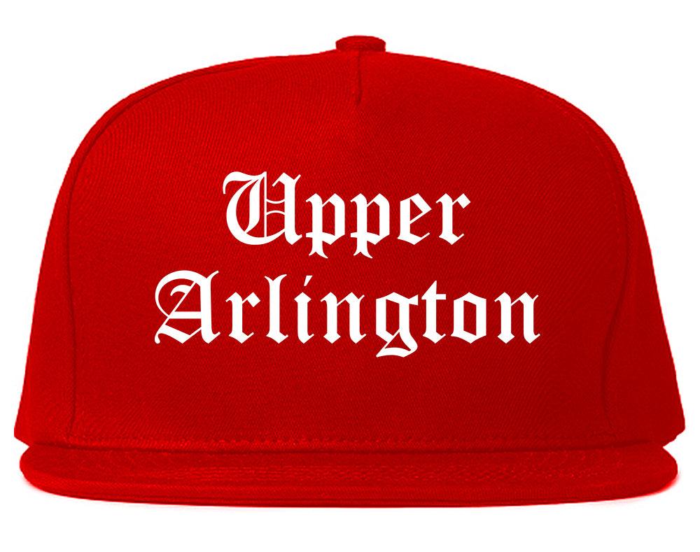 Upper Arlington Ohio OH Old English Mens Snapback Hat Red