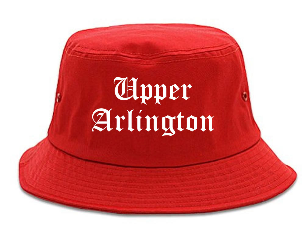 Upper Arlington Ohio OH Old English Mens Bucket Hat Red