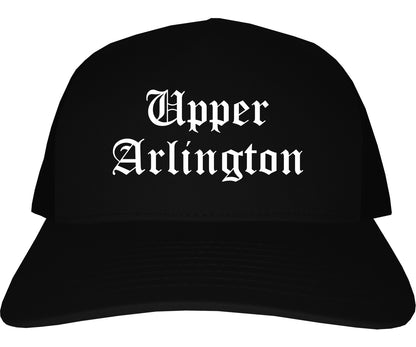 Upper Arlington Ohio OH Old English Mens Trucker Hat Cap Black