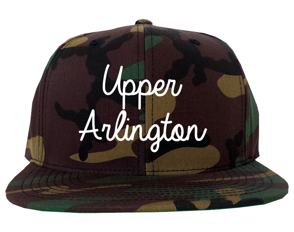 Upper Arlington Ohio OH Script Mens Snapback Hat Army Camo