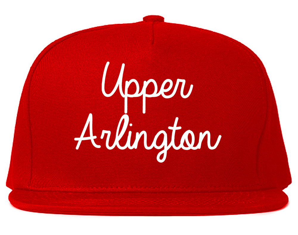 Upper Arlington Ohio OH Script Mens Snapback Hat Red