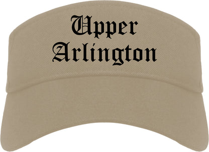 Upper Arlington Ohio OH Old English Mens Visor Cap Hat Khaki