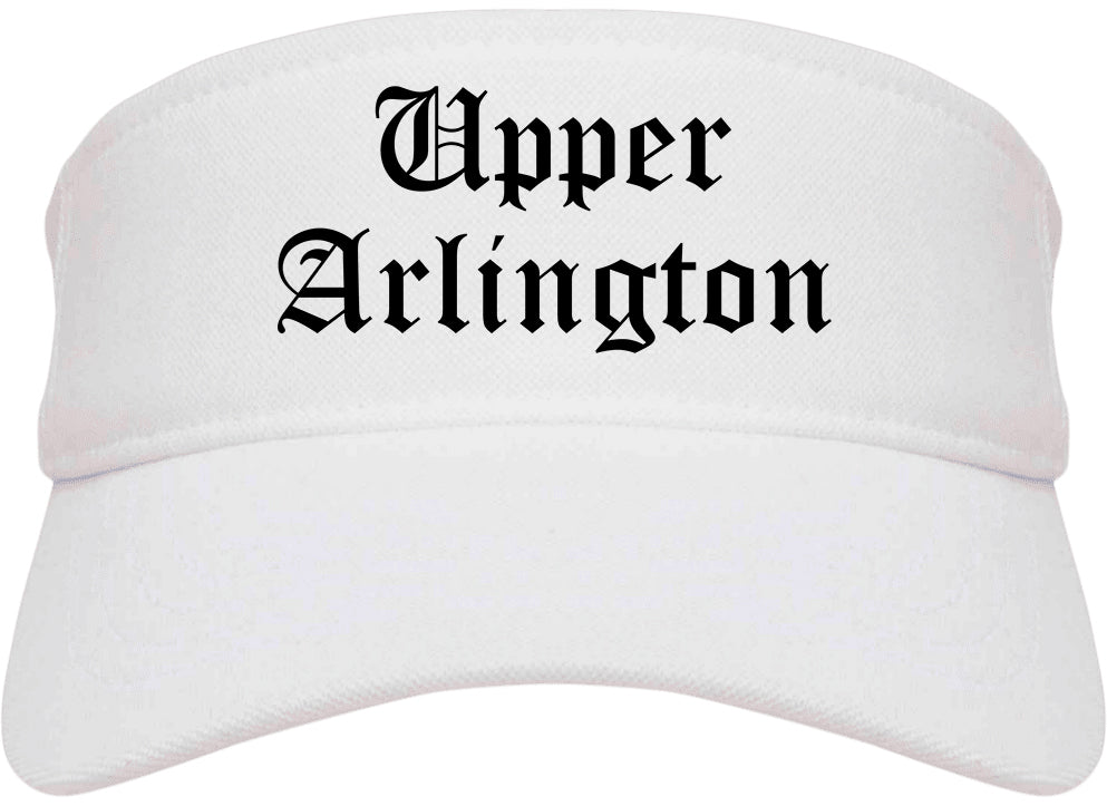 Upper Arlington Ohio OH Old English Mens Visor Cap Hat White