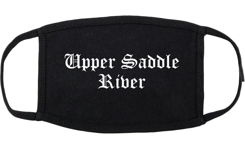 Upper Saddle River New Jersey NJ Old English Cotton Face Mask Black
