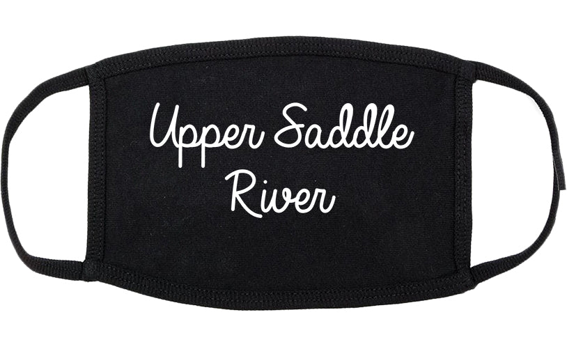 Upper Saddle River New Jersey NJ Script Cotton Face Mask Black