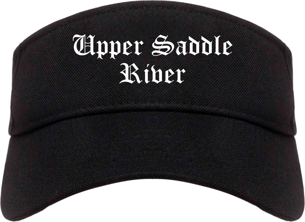 Upper Saddle River New Jersey NJ Old English Mens Visor Cap Hat Black