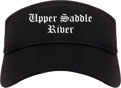 Upper Saddle River New Jersey NJ Old English Mens Visor Cap Hat Black