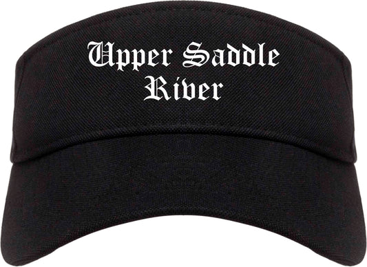 Upper Saddle River New Jersey NJ Old English Mens Visor Cap Hat Black