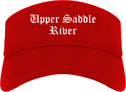 Upper Saddle River New Jersey NJ Old English Mens Visor Cap Hat Red