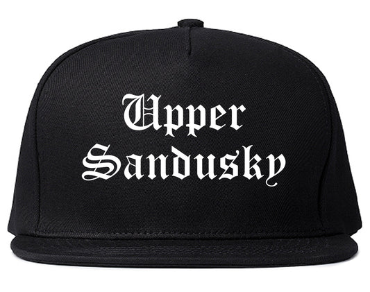 Upper Sandusky Ohio OH Old English Mens Snapback Hat Black