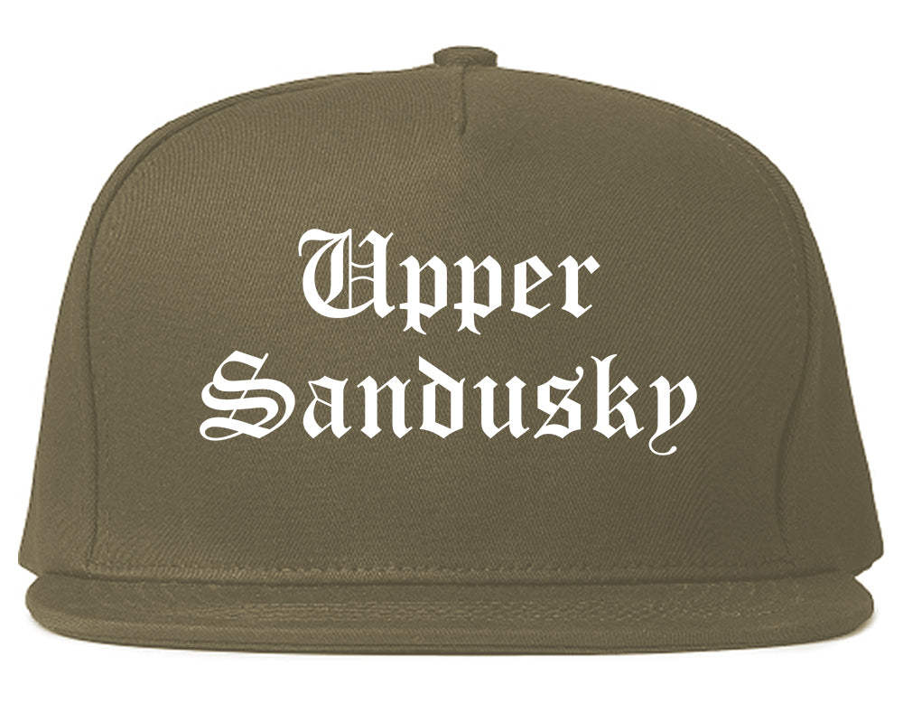Upper Sandusky Ohio OH Old English Mens Snapback Hat Grey